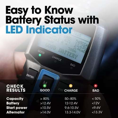 TOPDON  BT100 Car Battery Tester 12V Load Tester