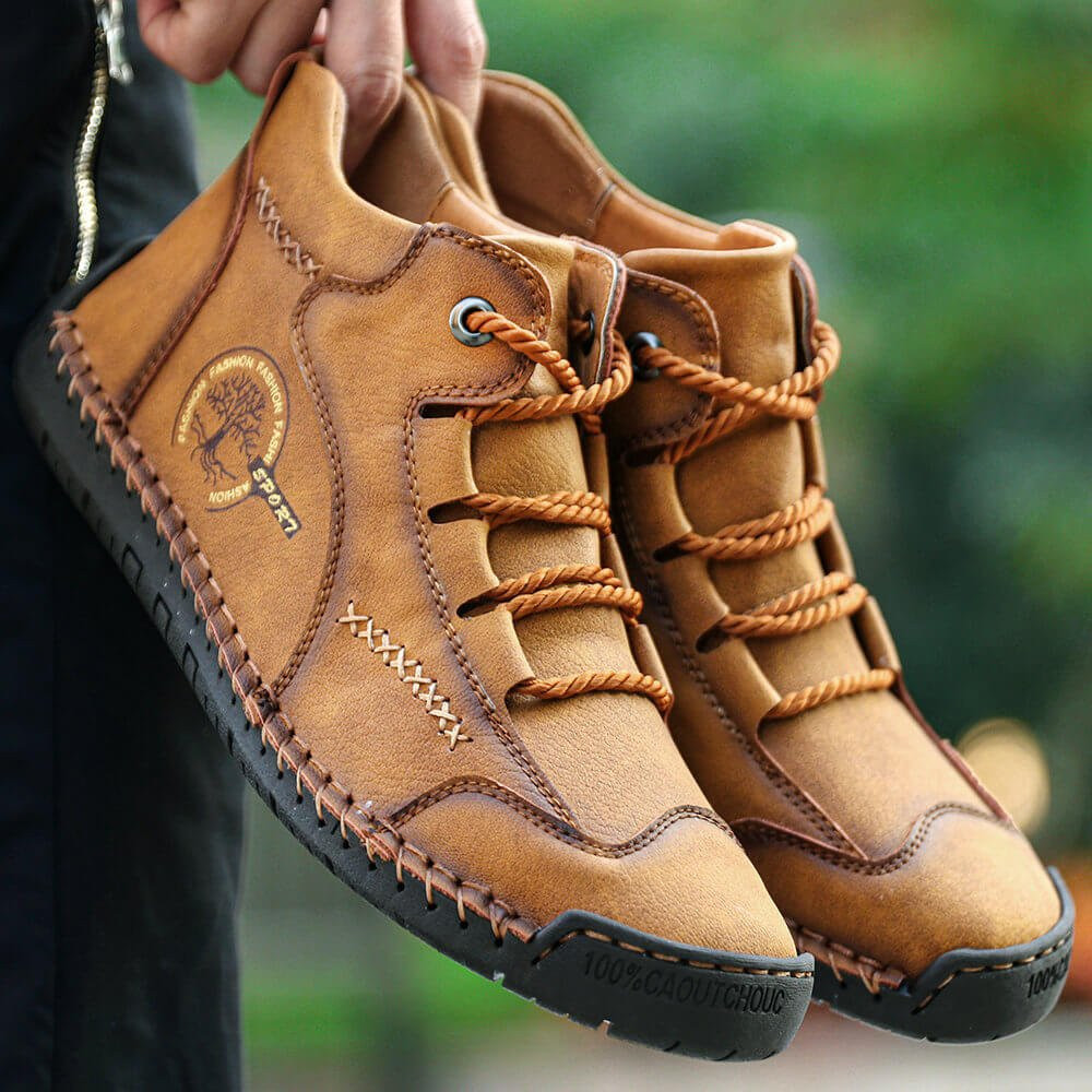 Alfred - Men Vintage Hand Stitching Comfort Soft Leather Shoes