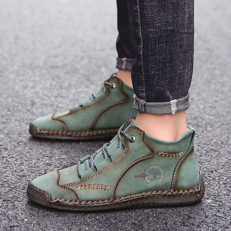 Alfred - Men Vintage Hand Stitching Comfort Soft Leather Shoes