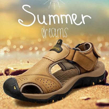 Men‘s Outdoor Casual Leather Beach Sandals