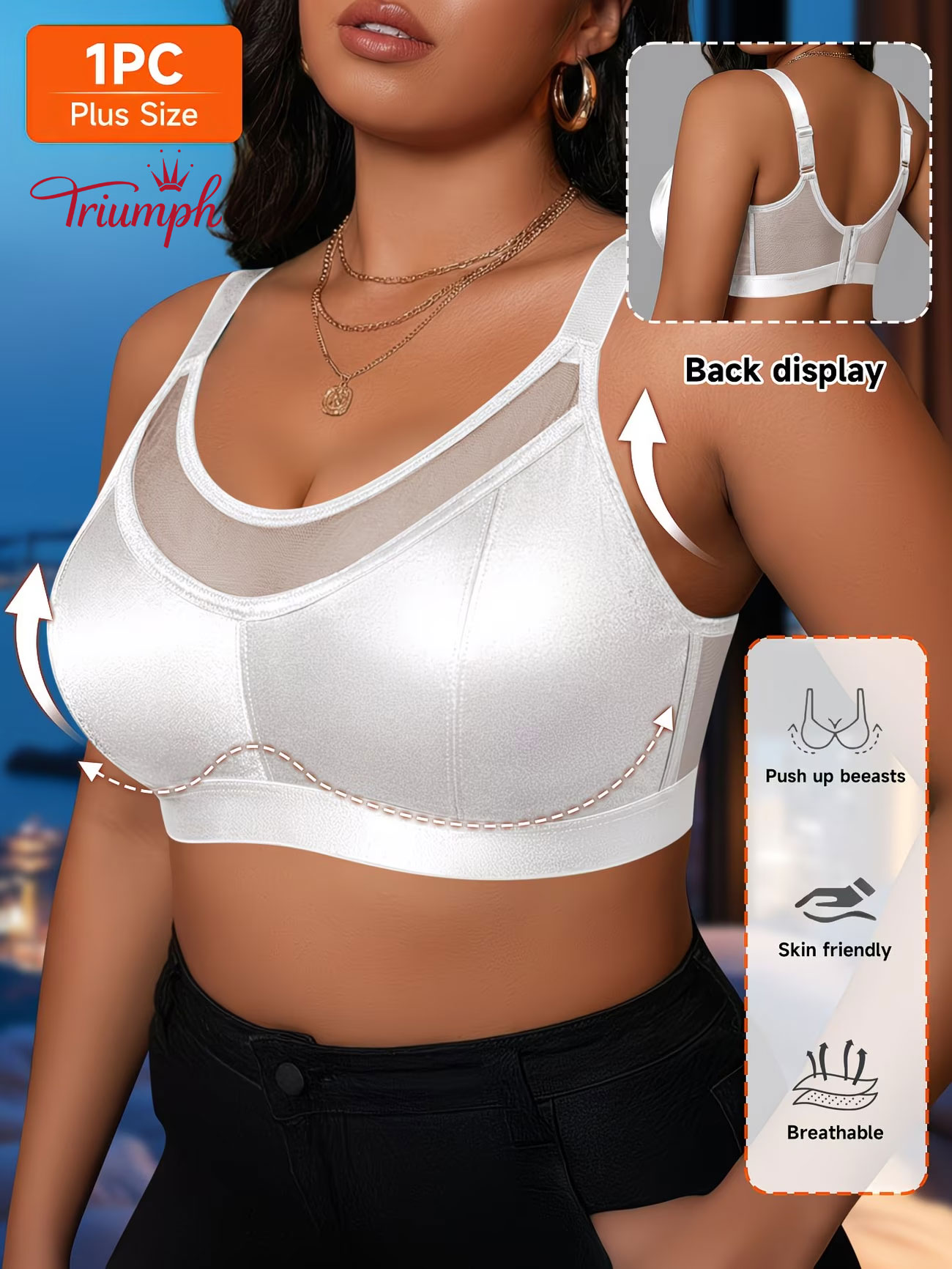 Triumph® 4 db 🤍 Kényelmes és tartást adó plus size melltartó: Légáteresztő kosártechnológiával a természetes, gyönyörű sziluett formázása érdekében.