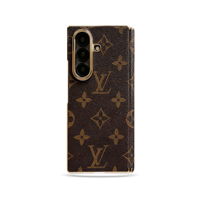 Premium Leather Monogram Samsung Galaxy Z Fold Series Case Big Printing-GELV107