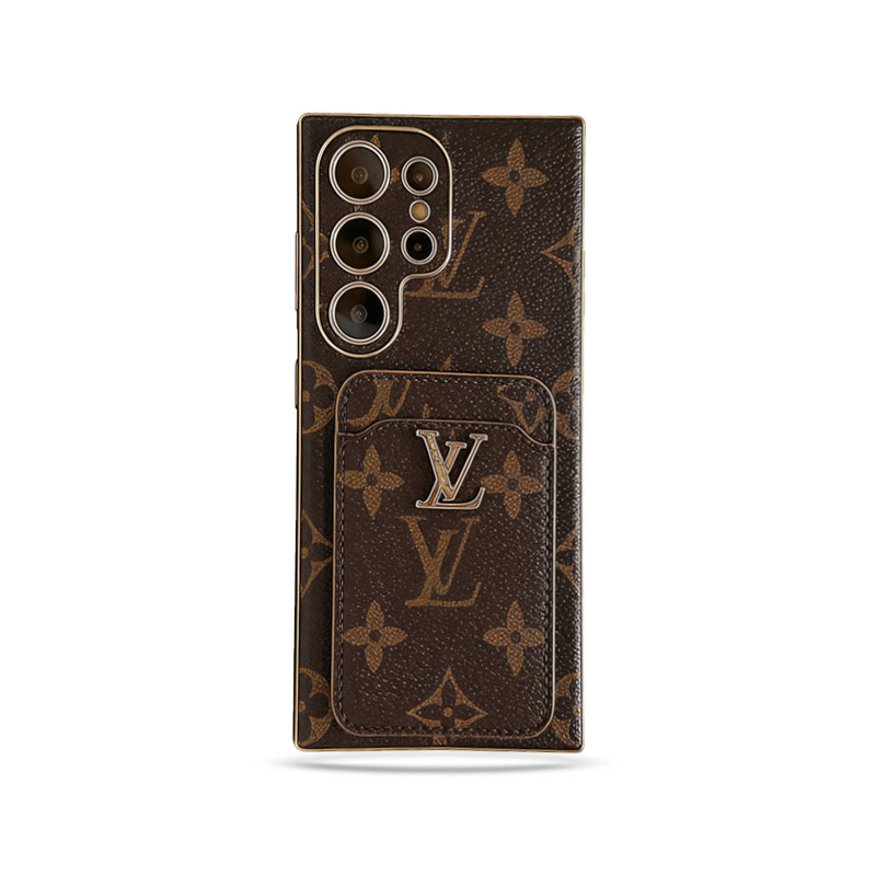 Leather Samsung Monogram Phone Case With Card Holder And Strap-DJB2509015