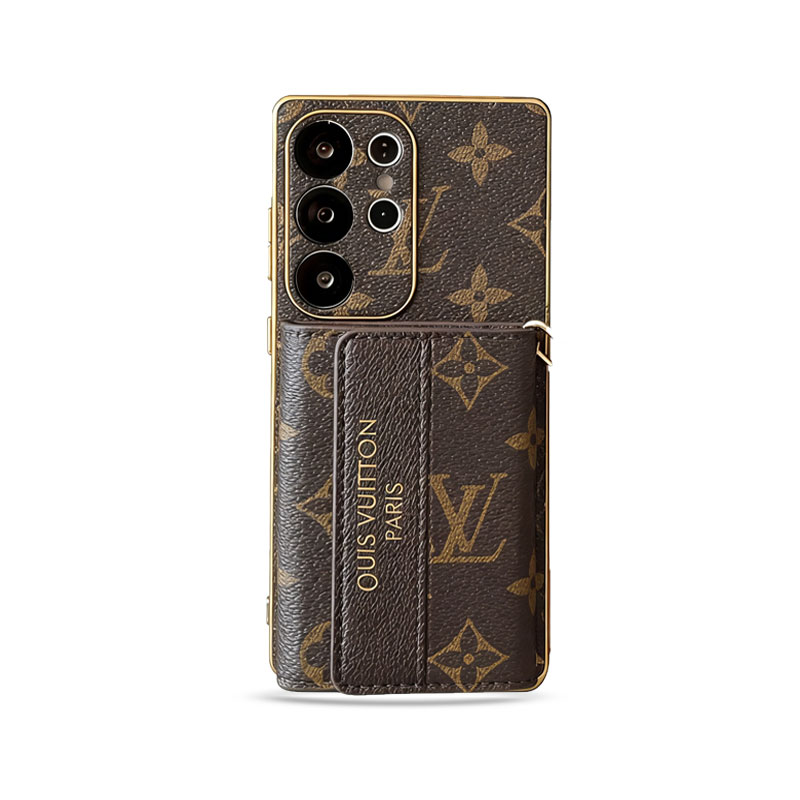 Leather Samsung Monogram Phone Case With Card Holder And Strap-DJB2509015