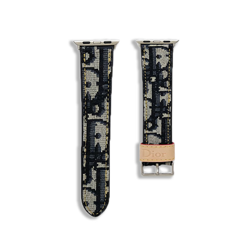 Refined Leather CD Apple Watch Band Black-GECD117