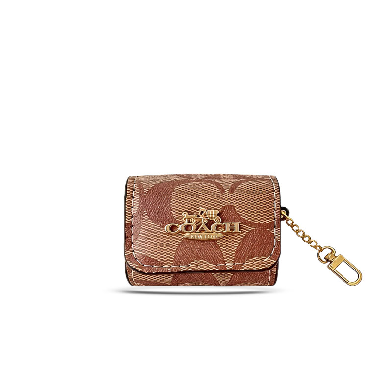 Refined Leather CH AirPods Cases Coffee-GECH139