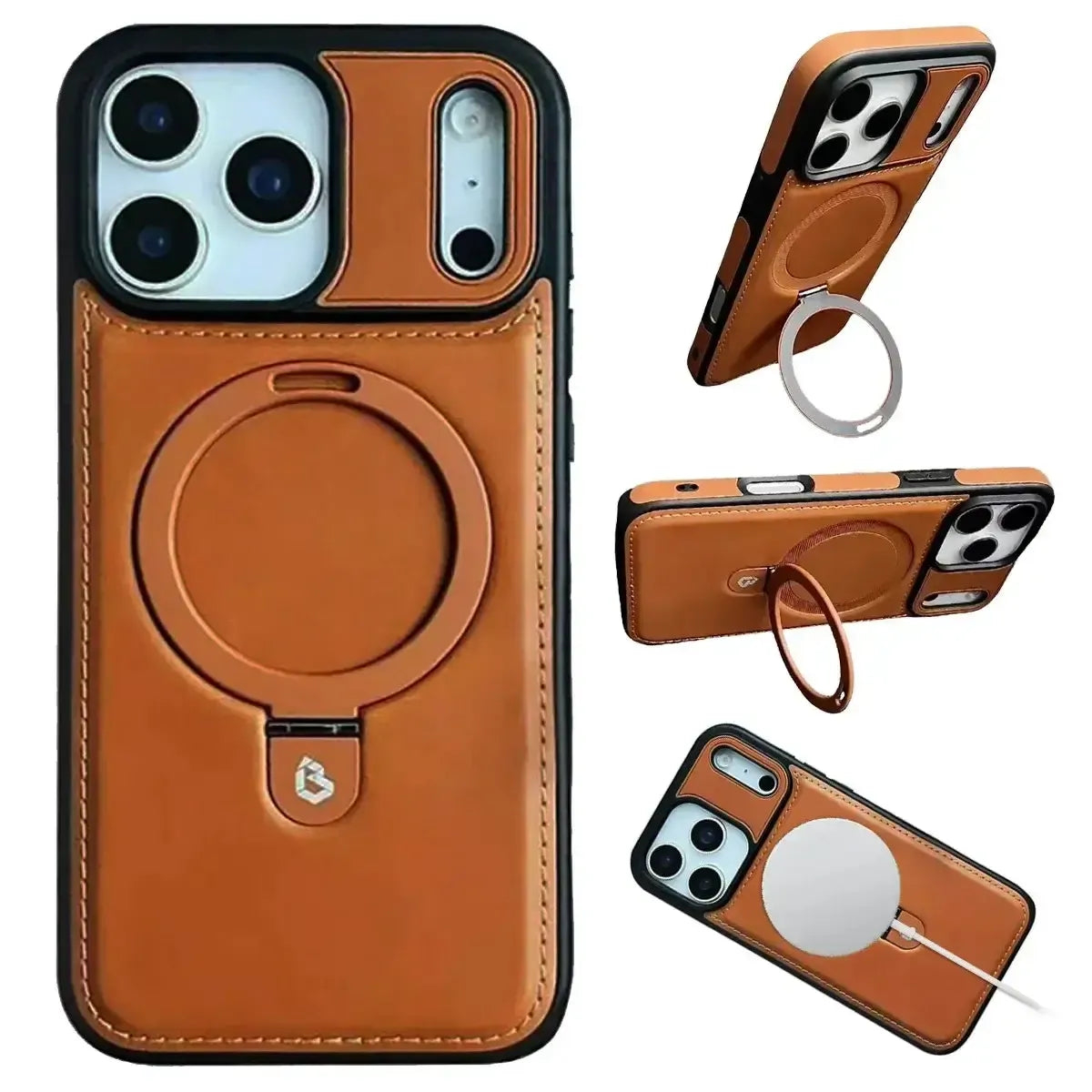 Luxury Leather iPhone Case With Stand-GE174