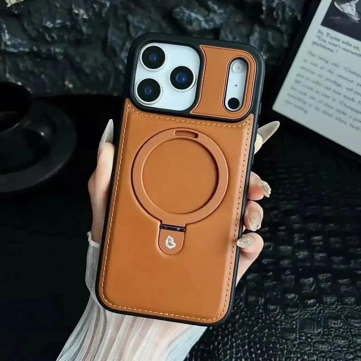 Luxury Leather iPhone Case With Stand-GE174