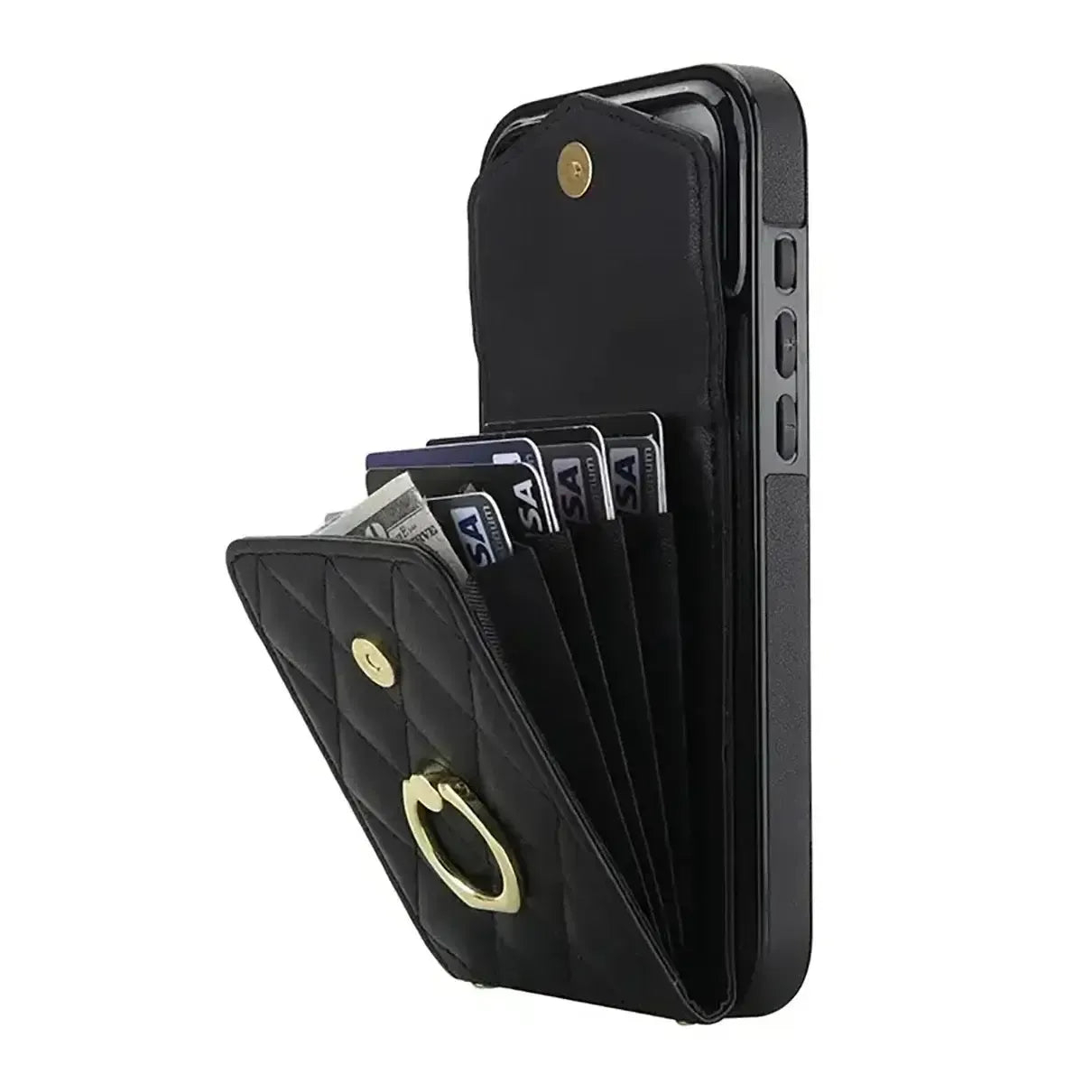 High-quality Leather  iPhone Case With Wallet And Crossbody Strap -GE176