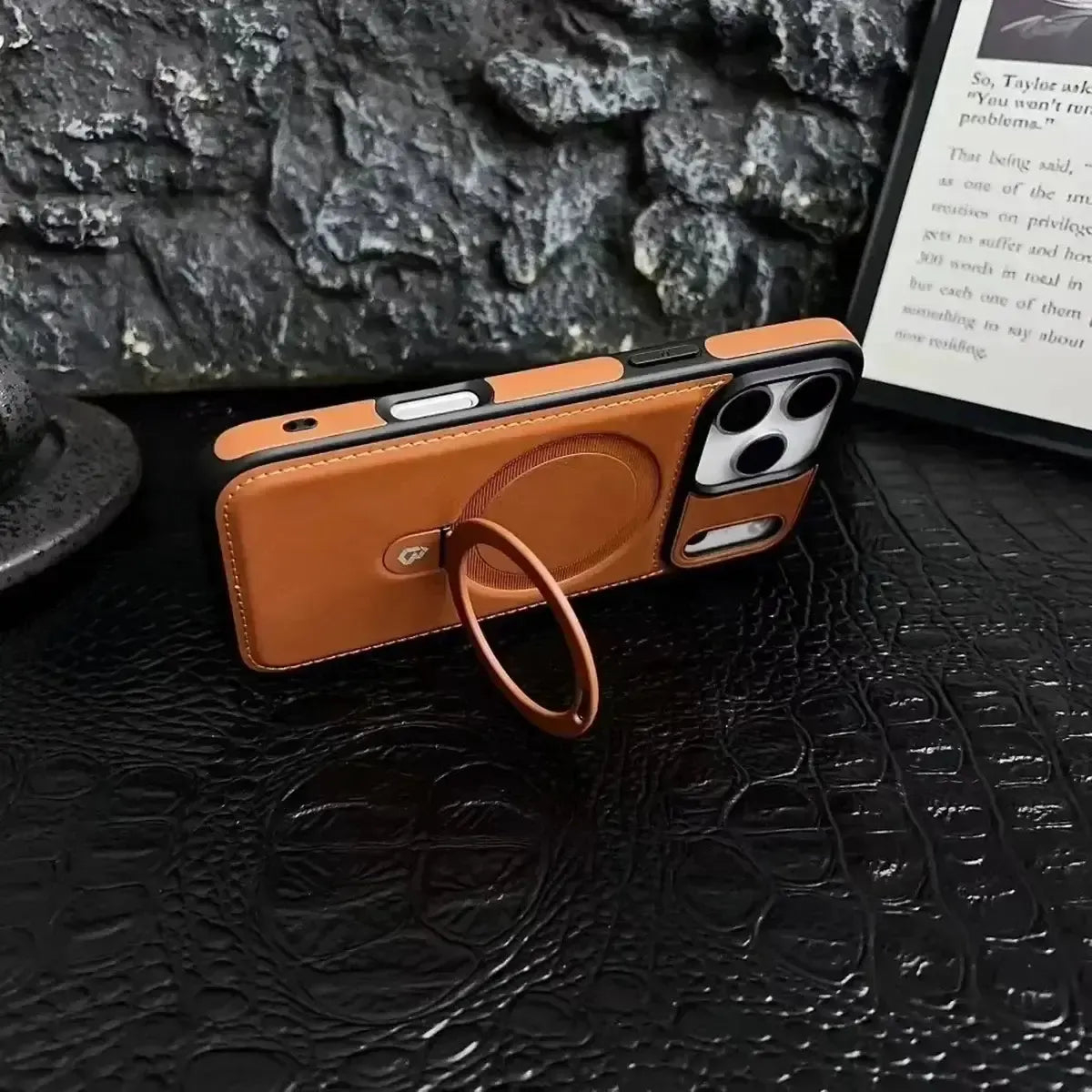 Luxury Leather iPhone Case With Stand-GE174