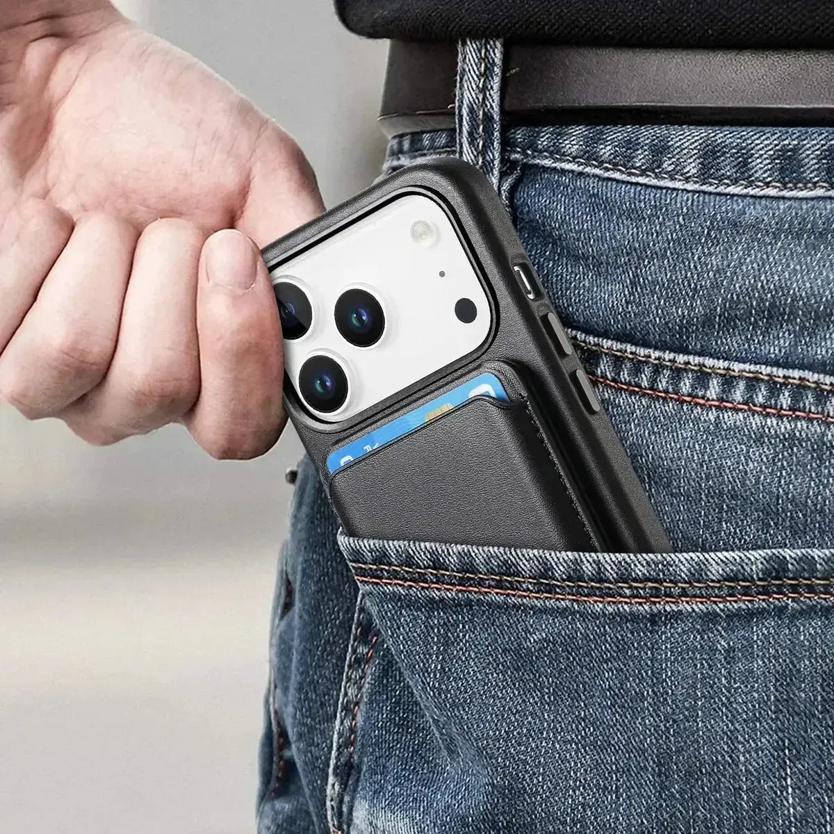 Elegant  Leather  iPhone Case With Card Wallet-GE178