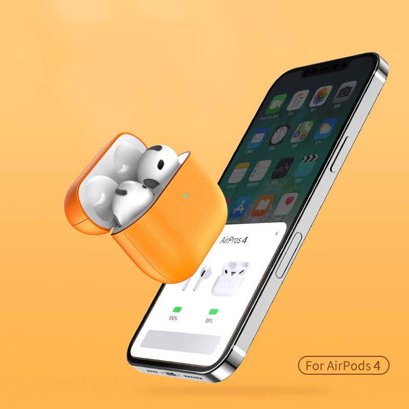 Leather Case For AirPods Pro Orange-CSK241104-GTOCASE