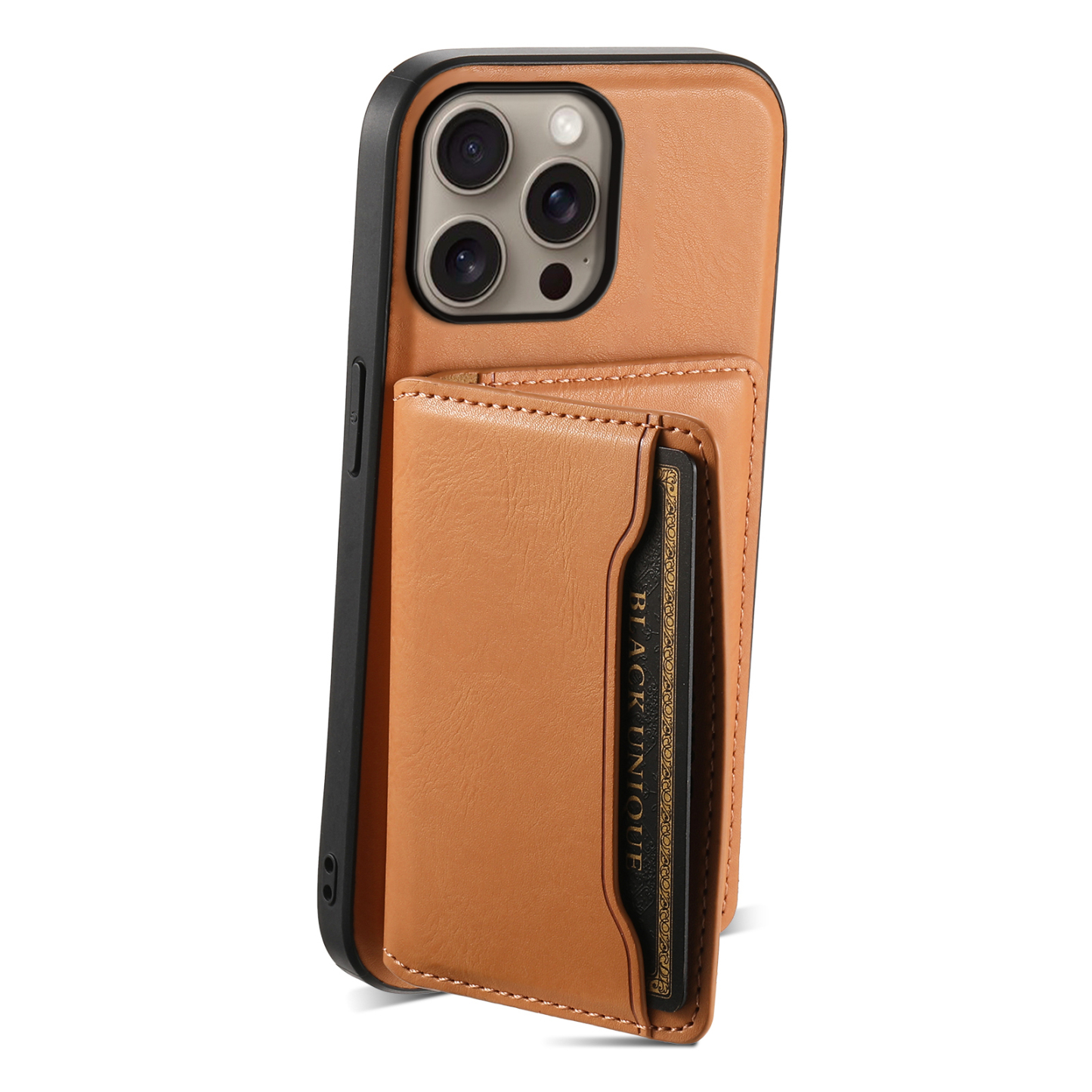 Leather Phone Case With Card Holder For iPhone Brown (Compatible With Magsafe)-MMK241650-GTOCASE