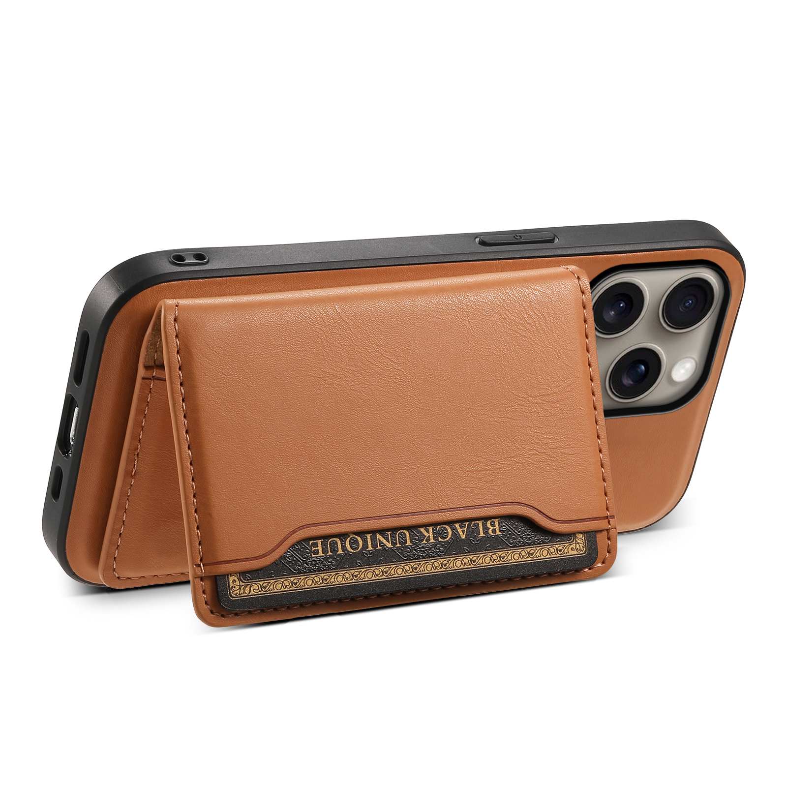 Leather Phone Case With Card Holder For iPhone Brown (Compatible With Magsafe)-MMK241650-GTOCASE