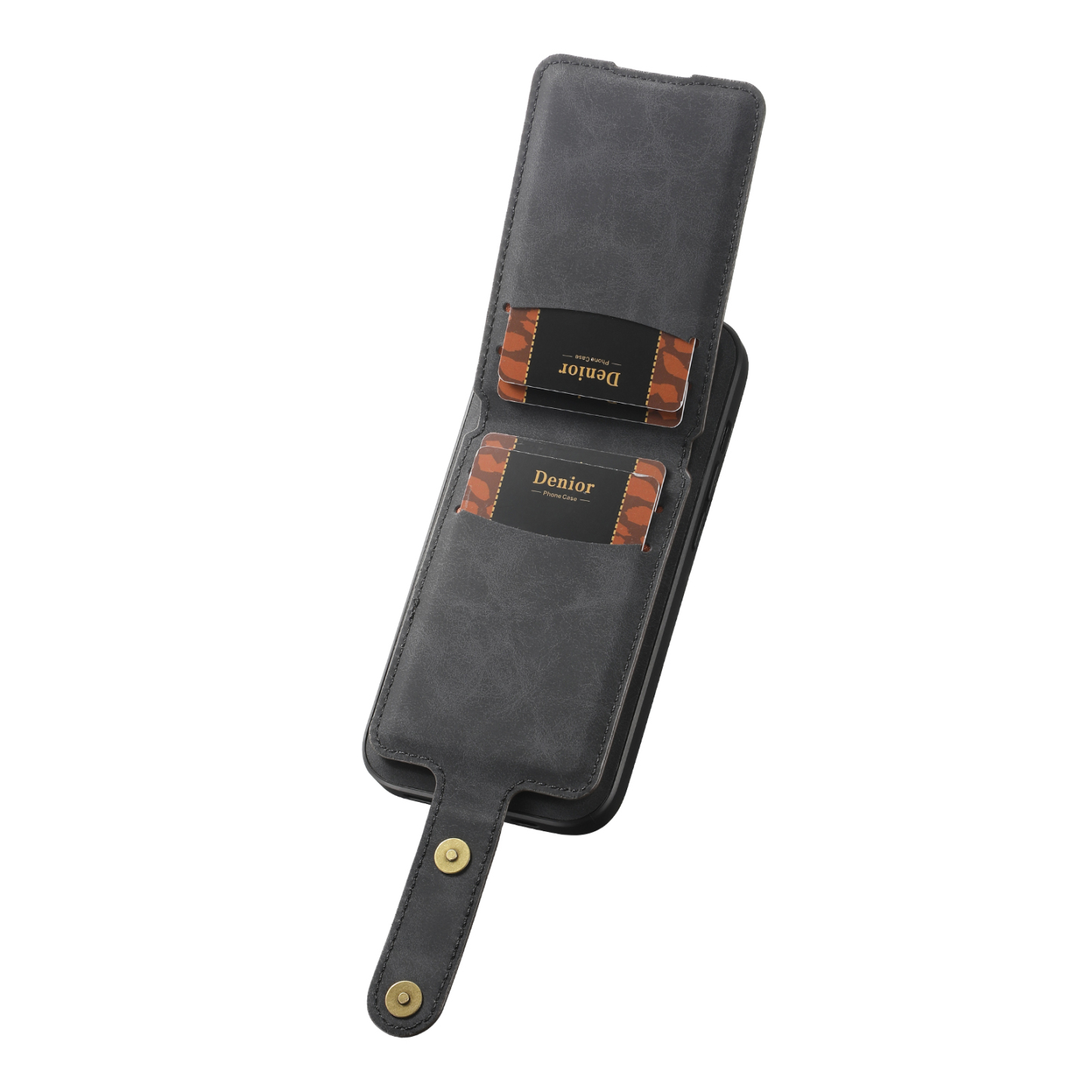 Classic Leather Phone Case With Purse For iPhone Black (Compatible With Magsafe)-CXB241102-GTOCASE
