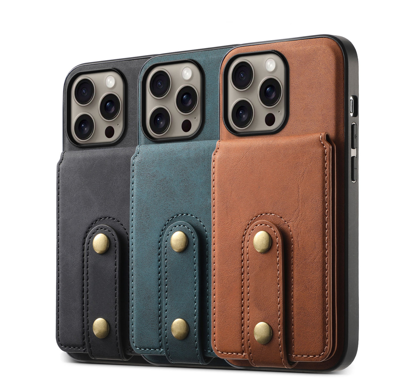 Classic Leather Phone Case With Purse For iPhone Black (Compatible With Magsafe)-CXB241102-GTOCASE