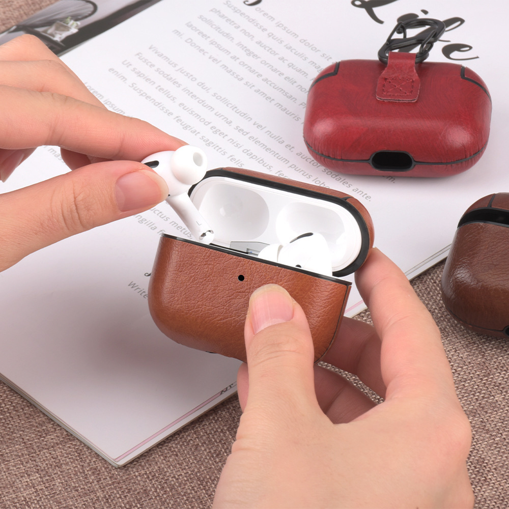 Leather Case For AirPods Pro Brown-ZP240703-GTOCASE