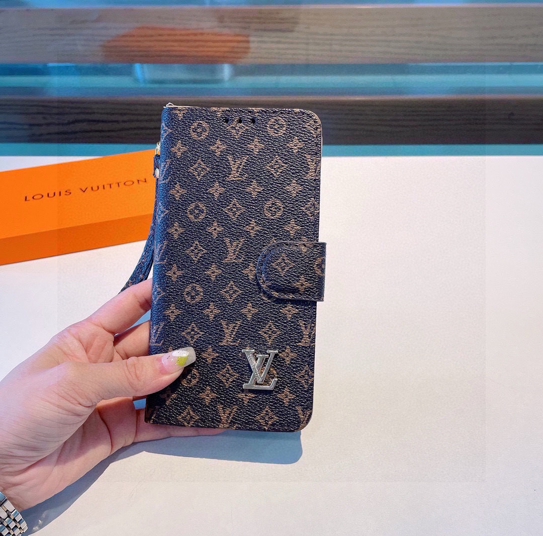 Leather Wallet Flip Monogram iPhone Case Small Printing-GELB001