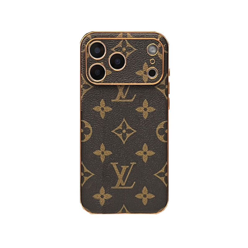 Elegant Leather Monogram iPhone Case For iPhone 17 Series-GELV020