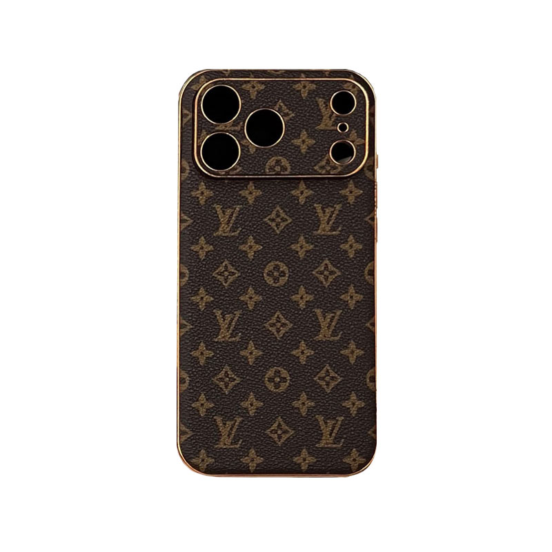 Elegant Leather Monogram iPhone Case For iPhone 17 Series-GELV020