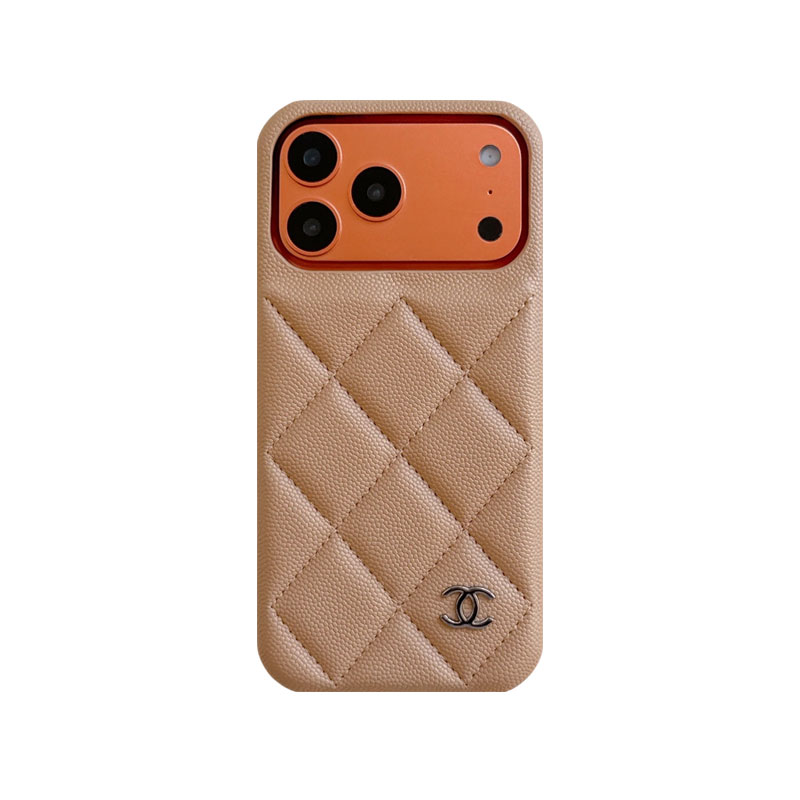Elegant Leather CC iPhone Case Orange For iPhone 17 Series-GECC035
