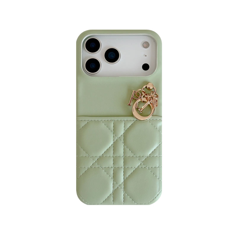 Stylish Leather CD iPhone Case With Card Holder Pink For iPhone 17 Series-GECD018