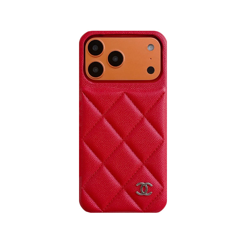 Elegant Leather CC iPhone Case Orange For iPhone 17 Series-GECC035
