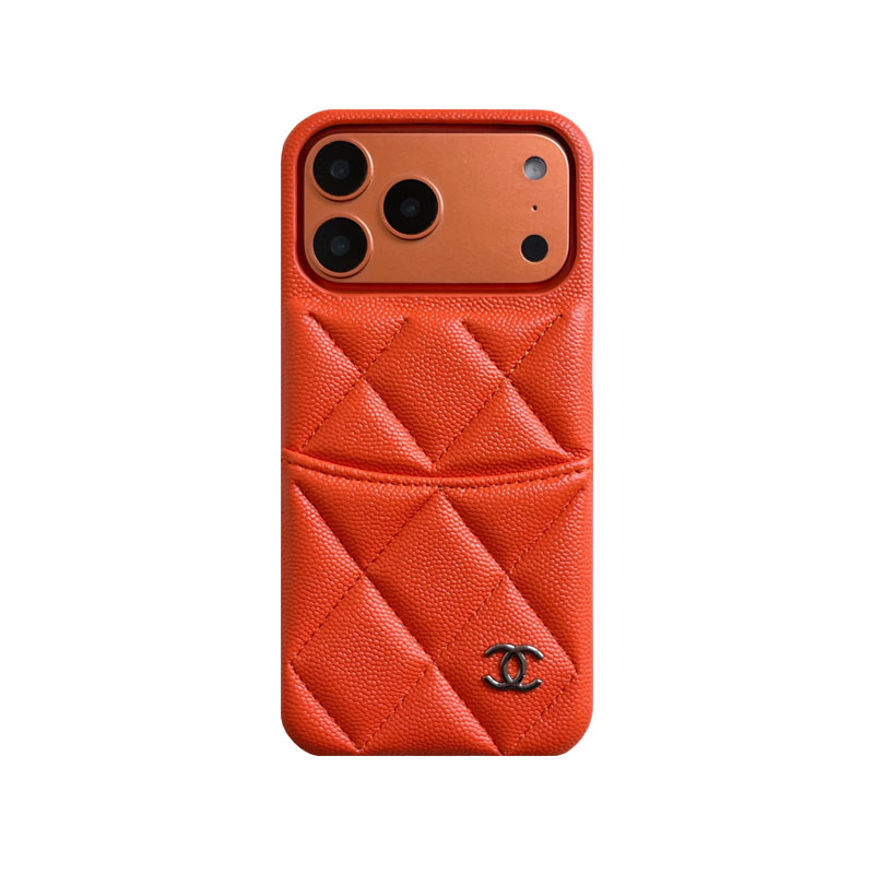 Classic Leather CC iPhone Case With Card Holder Brown For iPhone 17 Series-GECC034