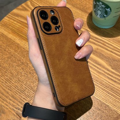 Leather Phone Case For iPhone Brown-QB240312-GTOCASE