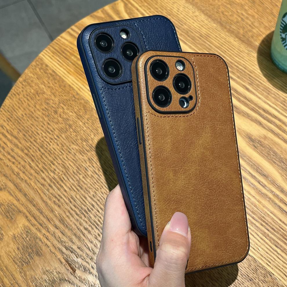 Leather Phone Case For iPhone Brown-QB240312-GTOCASE