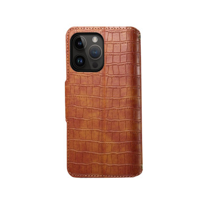 Leather Flip Phone Case with Card Holder For iPhone Brown--PTK240622-GTOCASE