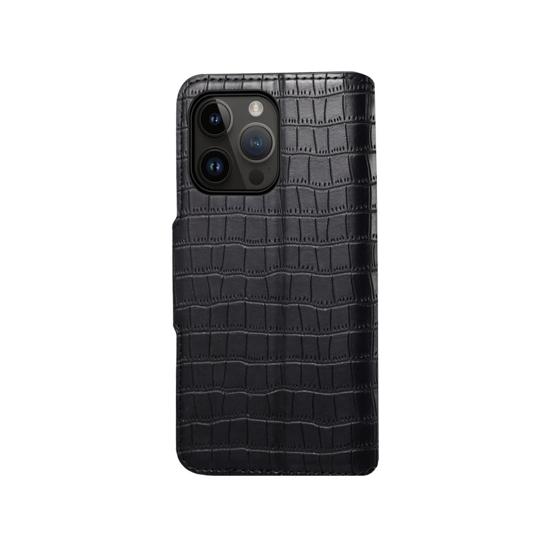 Leather Flip Phone Case with Card Holder For iPhone Brown--PTK240622-GTOCASE