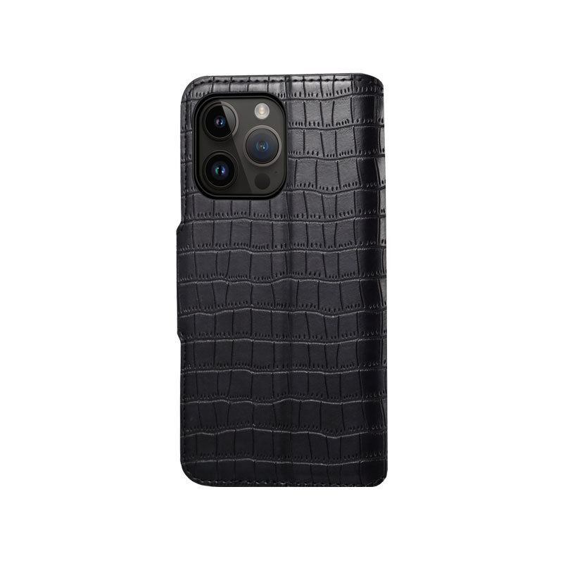 Leather Flip Phone Case with Card Holder For iPhone Brown--PTK240622-GTOCASE