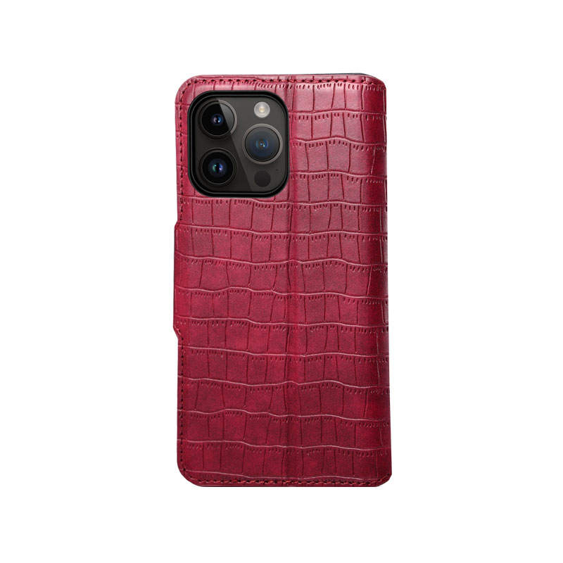 Leather Flip Phone Case with Card Holder For iPhone Brown--PTK240622-GTOCASE