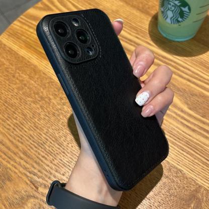 Leather Phone Case For iPhone Black -QB240312-GTOCASE
