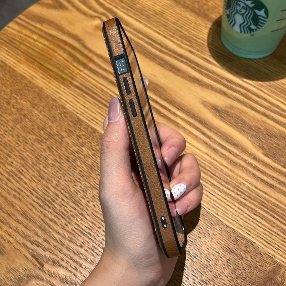 Leather Phone Case For iPhone Black -QB240312-GTOCASE
