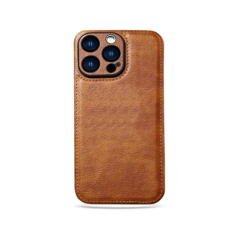 Leather Phone Case For iPhone Brown-QB240312-GTOCASE