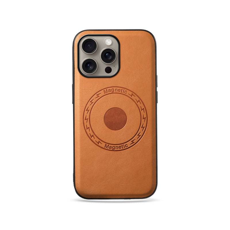 Leather Phone Case For iPhone Brown (Compatible With Magsafe)-CXK241852-GTOCASE