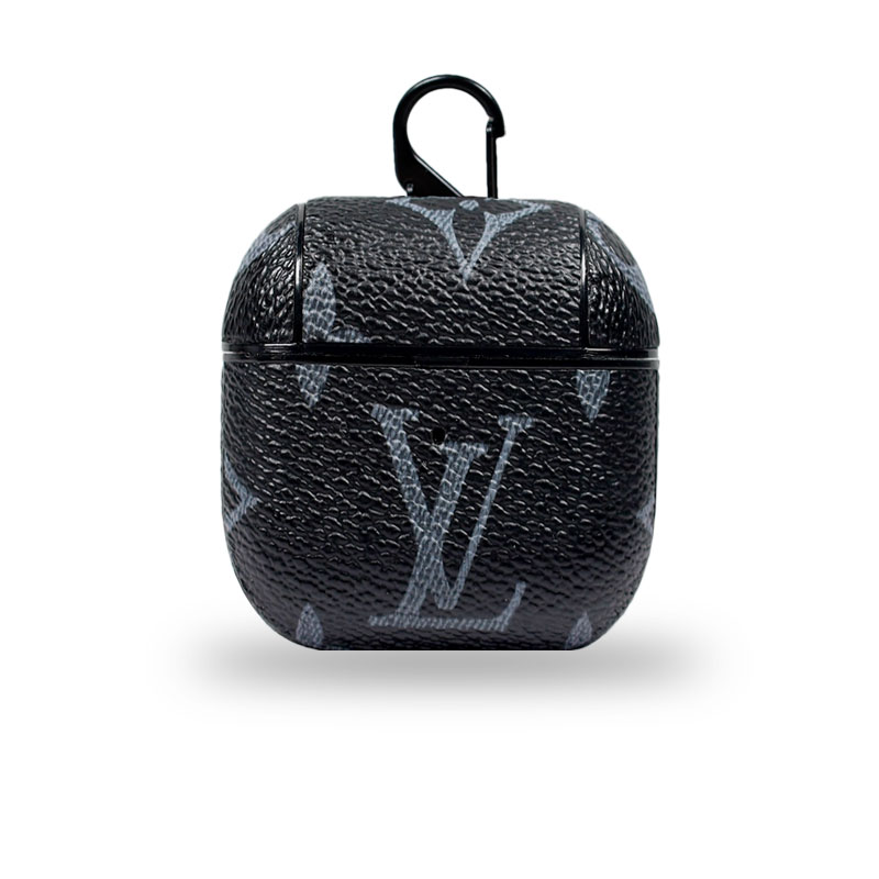Luxury Leather  AirPods Cases Black Ptinting-JDK240420-GTOCASE