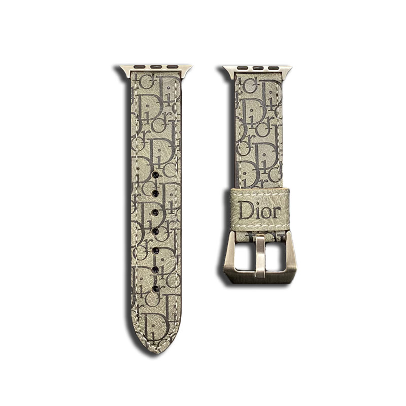 Leather CD Apple Watch Band Gray-YHK240509-GTOCASE