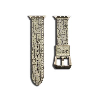 Leather CD Apple Watch Band Gray-YHK240509-GTOCASE