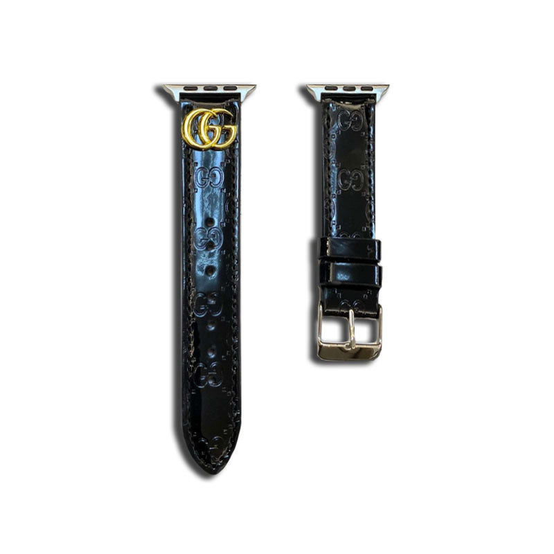 Leather GG Apple Watch Band Black-LGk240509-GTOCASE