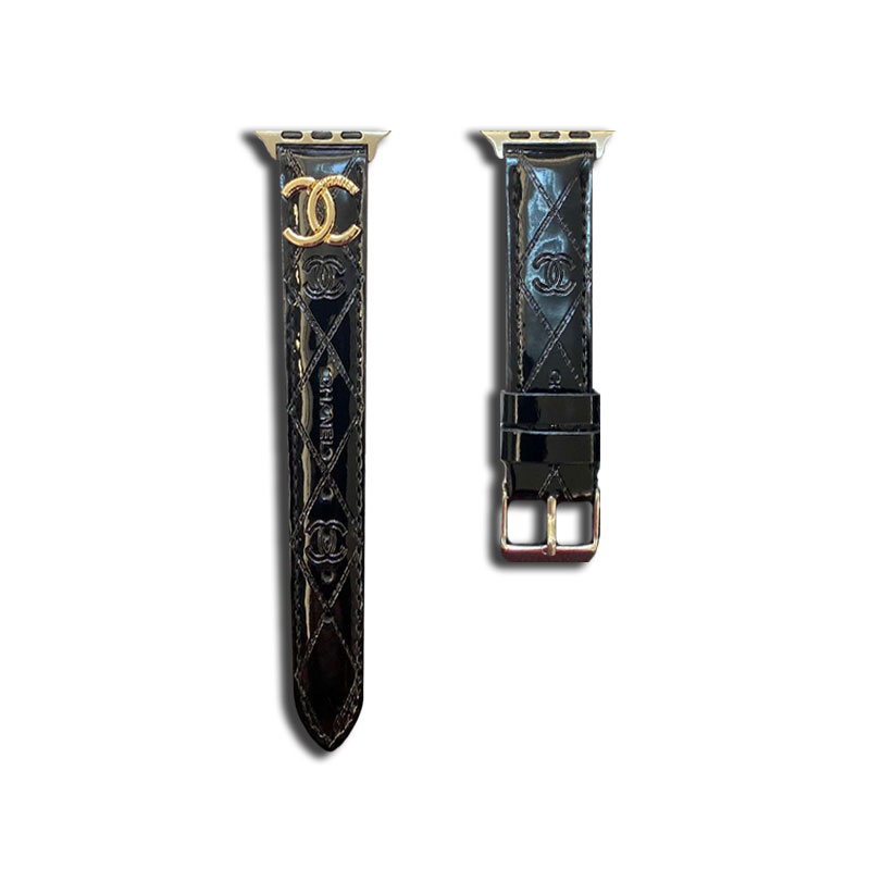 Leather CC Apple Watch Band Black-DLG240509-GTOCASE