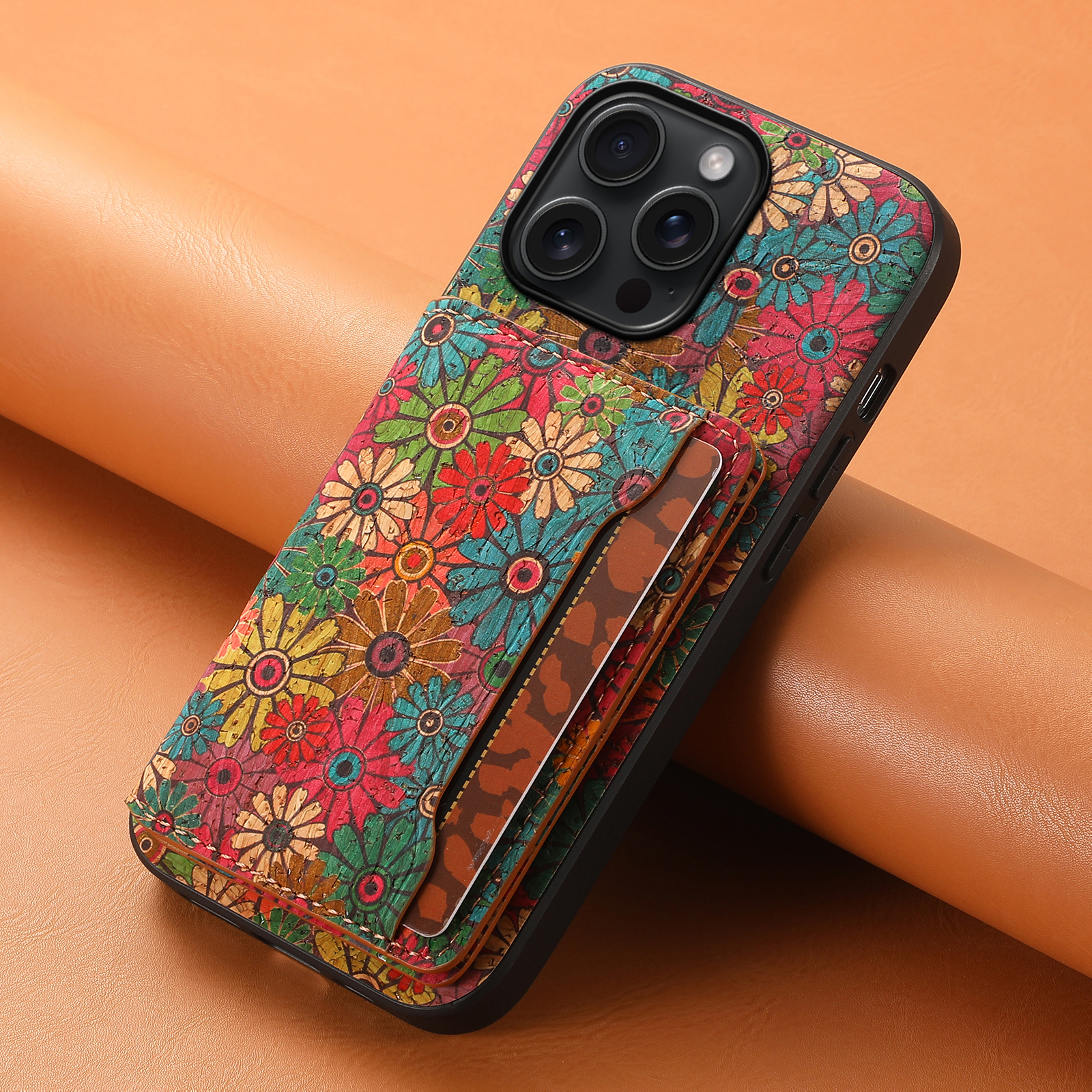 Leather Phone Case With Wallet For iPhone Brown-GGB241912-GTOCASE