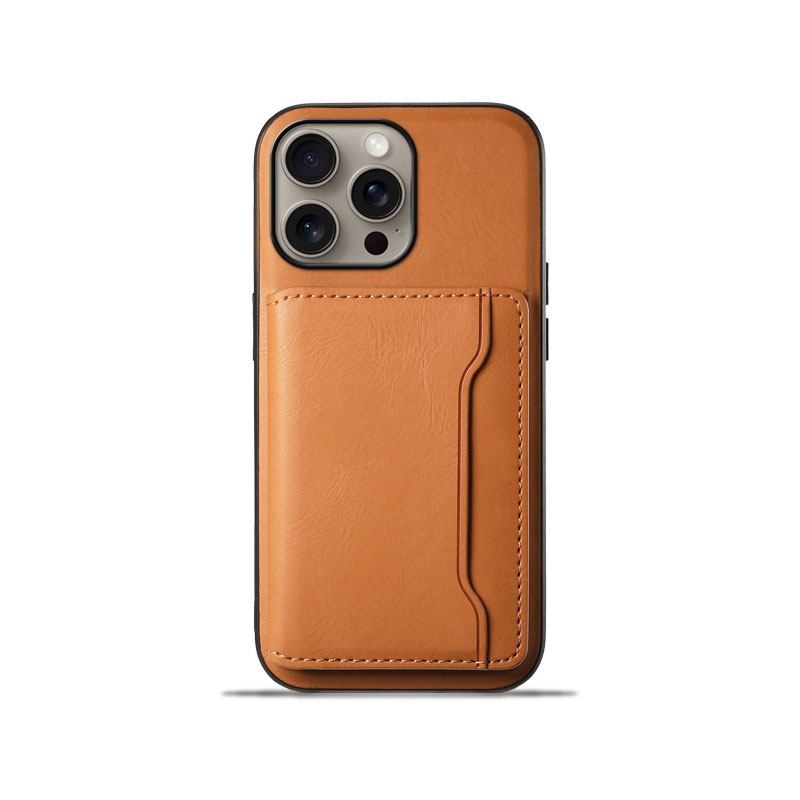  Leather Phone Case With Card Holder For iPhone Brown (Compatible With Magsafe）-MMK241650-GTOCASE