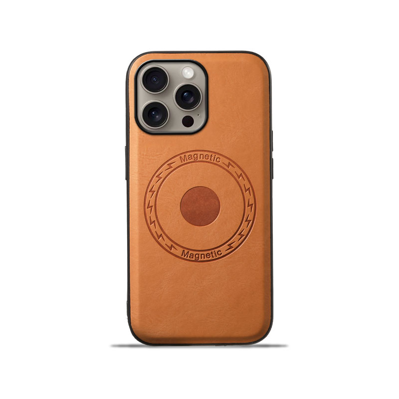 Leather Phone Case For iPhone Brown (Compatible With Magsafe)-CXK241852-GTOCASE