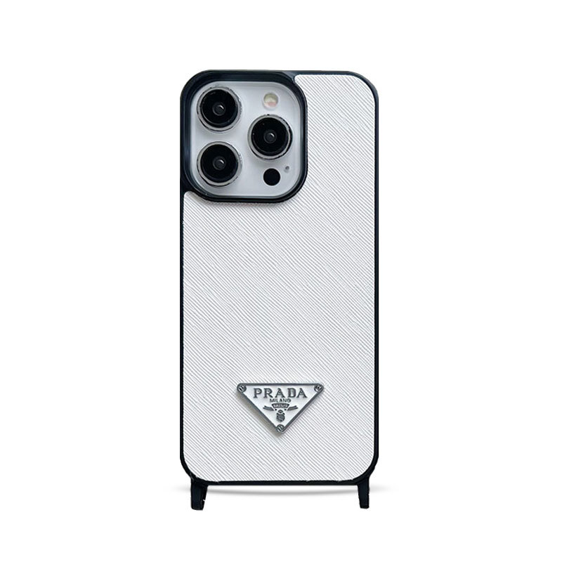 Leather PR Case With Strap For iPhone White-PGS241837-GTOCASE