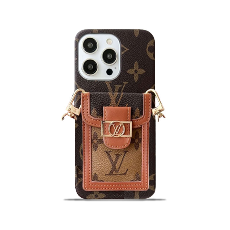 LV Dauphine iPhone Case With Card Holder And Strap Brown -LQK240329