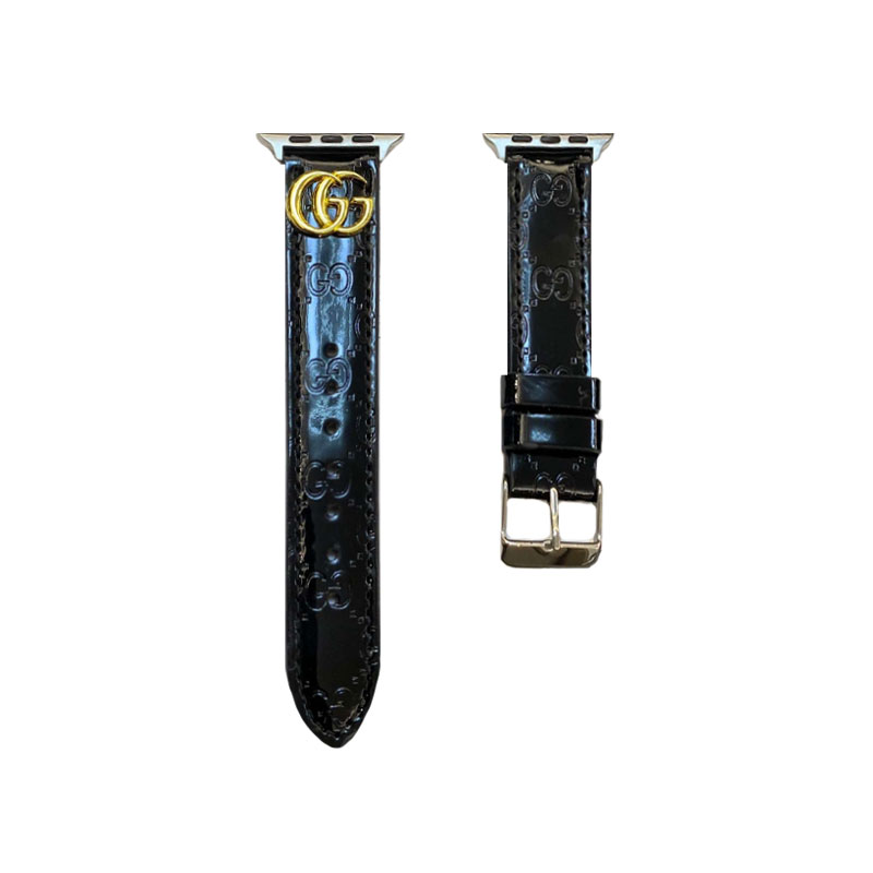 Leather GG Apple Watch Band Black-LGk240509-GTOCASE