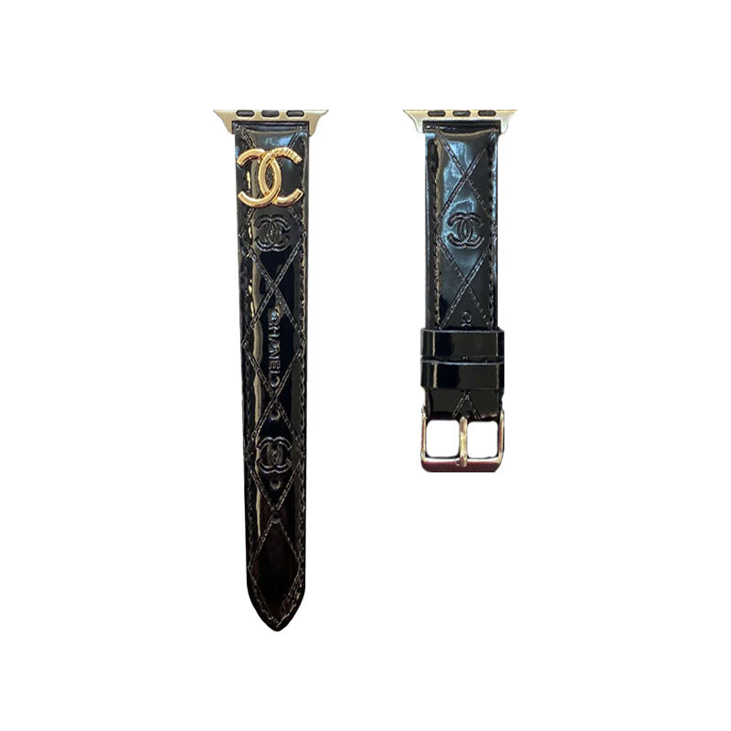 Leather CC Apple Watch Band Black-DLG240509-GTOCASE